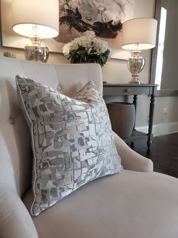 Luxury Silver Gray Decorative Pillow Cover