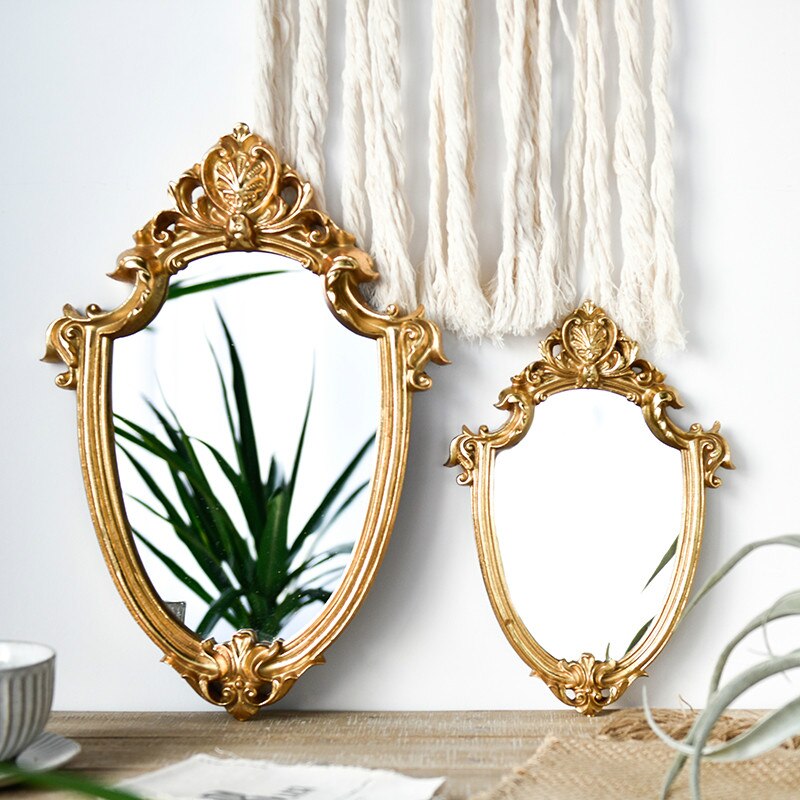 Golden Embossed Decorative Mirror – LuxeArtDesigns