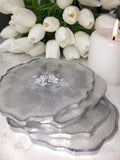 Shimmering Silver Agate Coasters