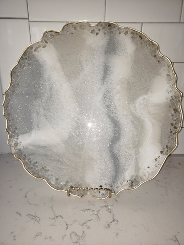 Decorative Agate Plate- "Crystal Lace"