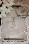 ICE Agate Collection: White & Silver Tray III