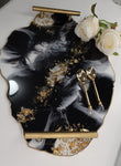 Black Gold Agate Tray