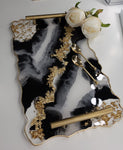 *New* Black & Gold Agate Tray