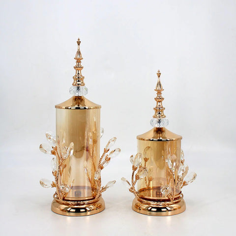 Crystal Glass & Rose Gold Luxury Candy Jars