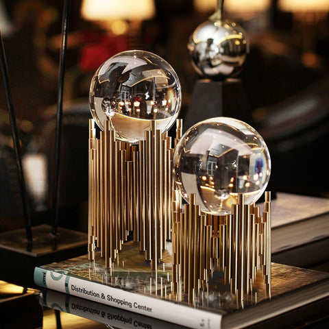 Crystal Ball on Luxurious Gold Stand
