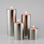 Stainless Steel Cylindrical Candle Holders 4pcs/Set Free Shipping
