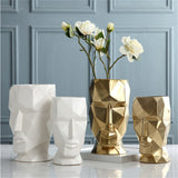 Modern Portrait Golden/White Ceramic Vase